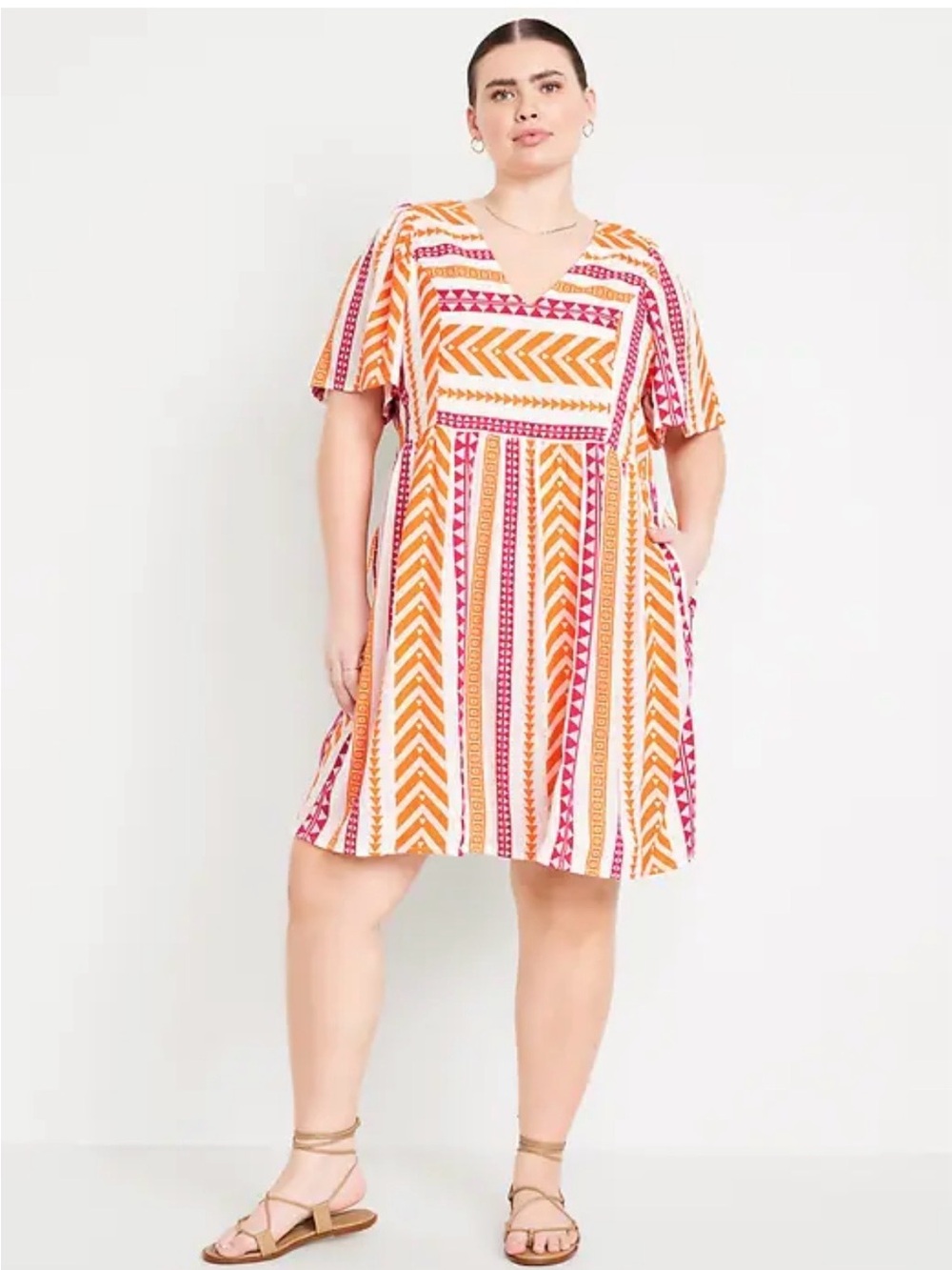 OLD NAVY Jacquard Embroidered Mini Swing Dress Tribal Summer XL TALL